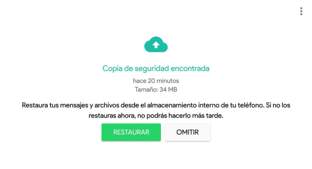 Copia de seguridad de WhatsApp