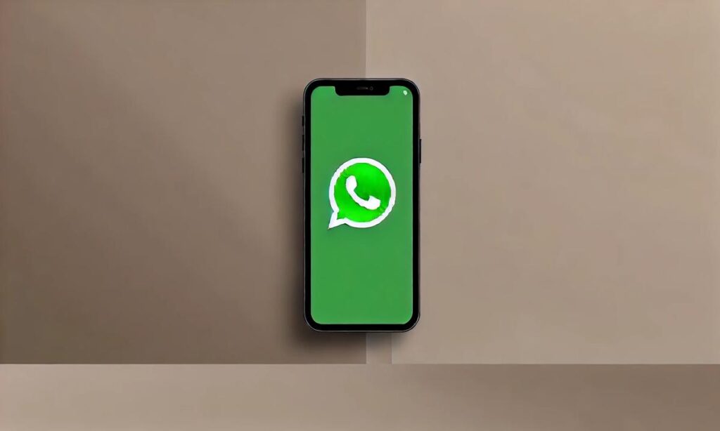 Smartphone con ícono verde similar a WhatsApp