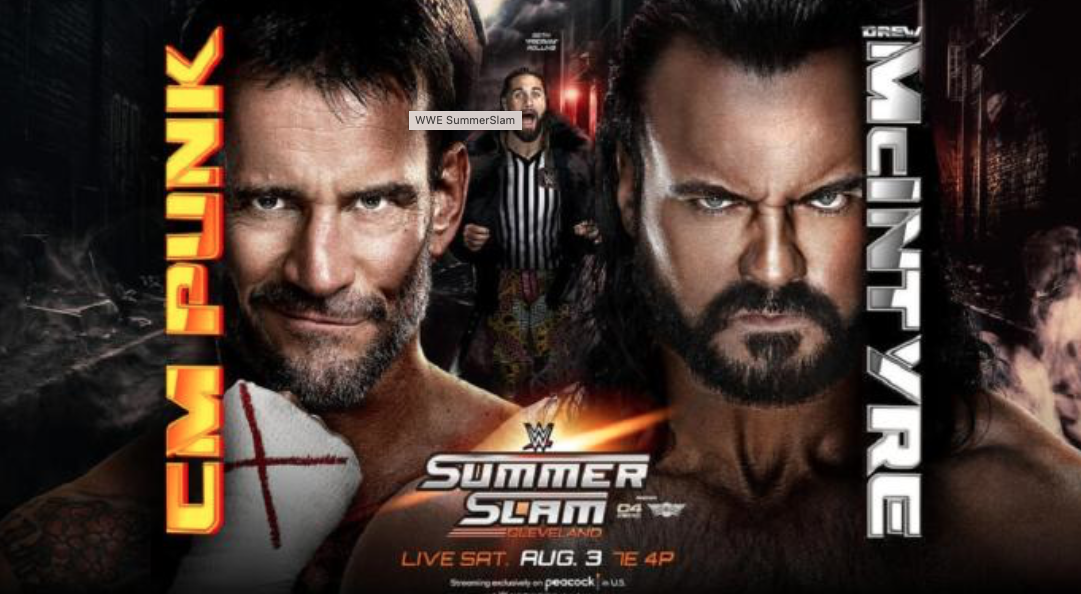 CM Punk se enfrenta a Drew McIntyre en WWE SummerSlam con Seth Rollins como árbitro especial