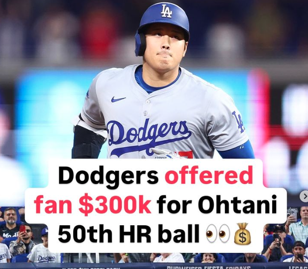 Fan rechaza oferta millonaria de los Dodgers por la bola del HR 50 de Shohei Ohtani: ¡Prefiere conservar la historia!