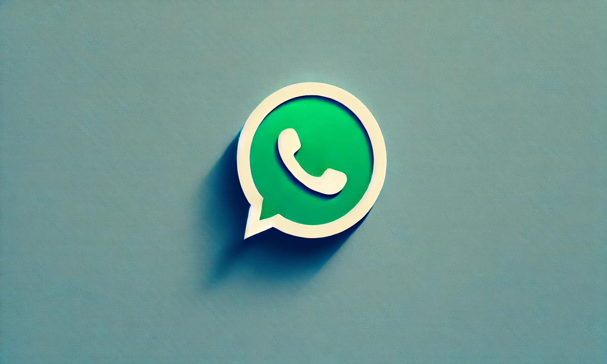 Icono verde de WhatsApp en fondo azul minimalista.