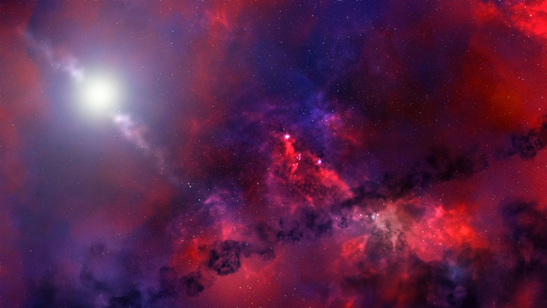Nebulosa cósmica vibrante con estrellas, imagen ilustrativa del Cuadrante Gamma de Star Trek